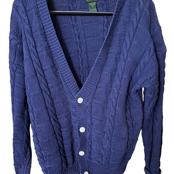 Robinson's Private Stock Hand Knit Men's Sweater Size Large Cable Knit Cardigan - Picture 9 of 9